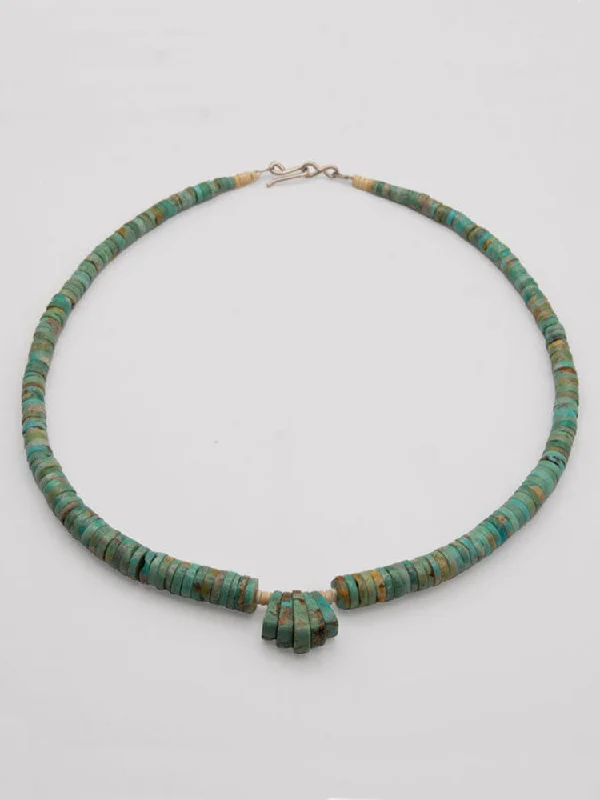 Colorful Gemstone Necklaces For Vibrant Looks-18" Nevada Blue Turquoise Graduated Bead Necklace