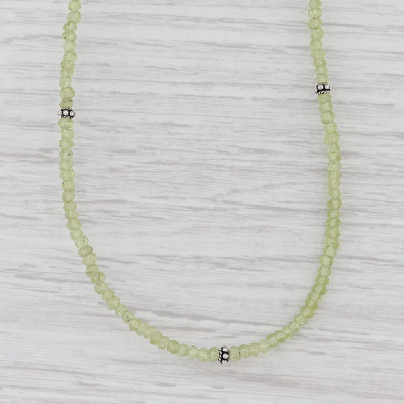 Beautiful Pearl Necklaces For Wedding Jewelry-New Nina Nguyen Harmony Bead Necklace Peridot Sterling Silver 32-36.5" Long