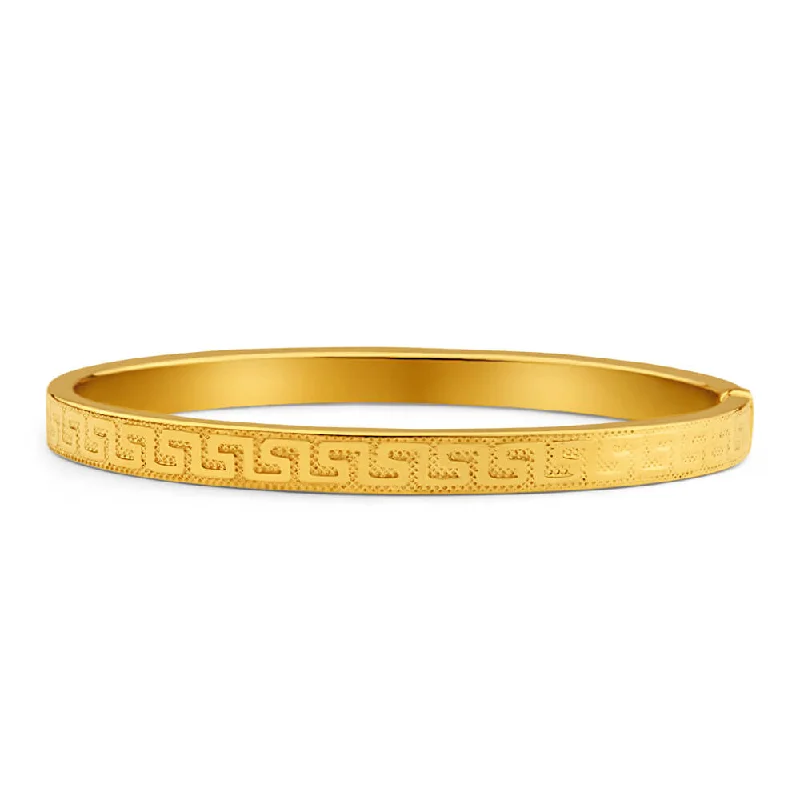 Bangles With Matte Finish-9ct Enticing Yellow Gold Silver Filled Bangle