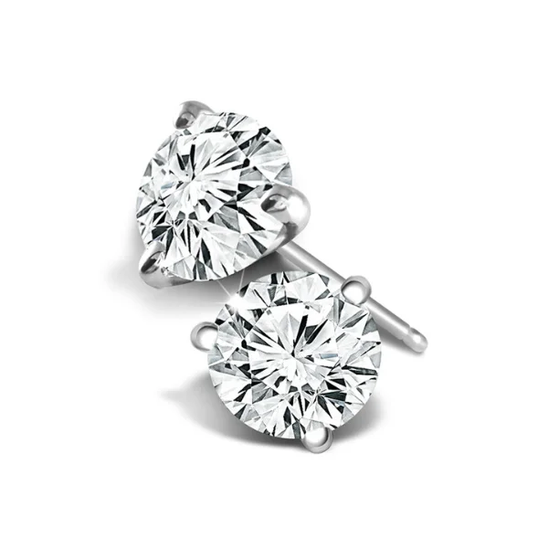 Elegant Earrings For Formal Occasions-1/4 Ctw Round Lab Grown Martini Set Diamond Stud Earrings