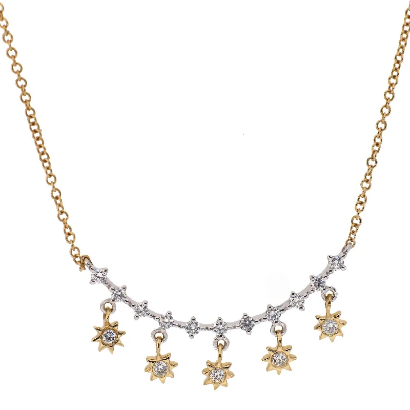 Classic Chain Necklaces For Every Occasion-14K Yellow and White Gold Diamond Necklace