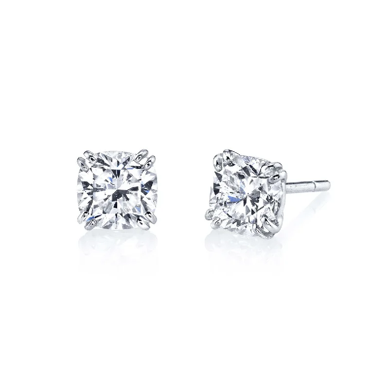 Dazzling Drop Earrings For Special Occasions-Classico Cushion Diamond Designer Stud Earrings