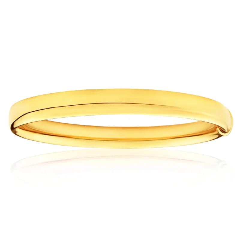 Bangles For Engagement-9ct Yellow Gold Silver Filled 8mm x 65mm Bangle