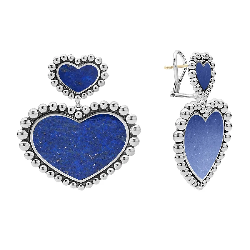 Large Hoop Earrings For Bold Fashion-Double Heart Earrings