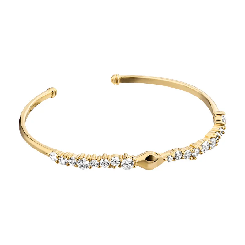 Bangles With Faux Gems-Women Gold Bangle