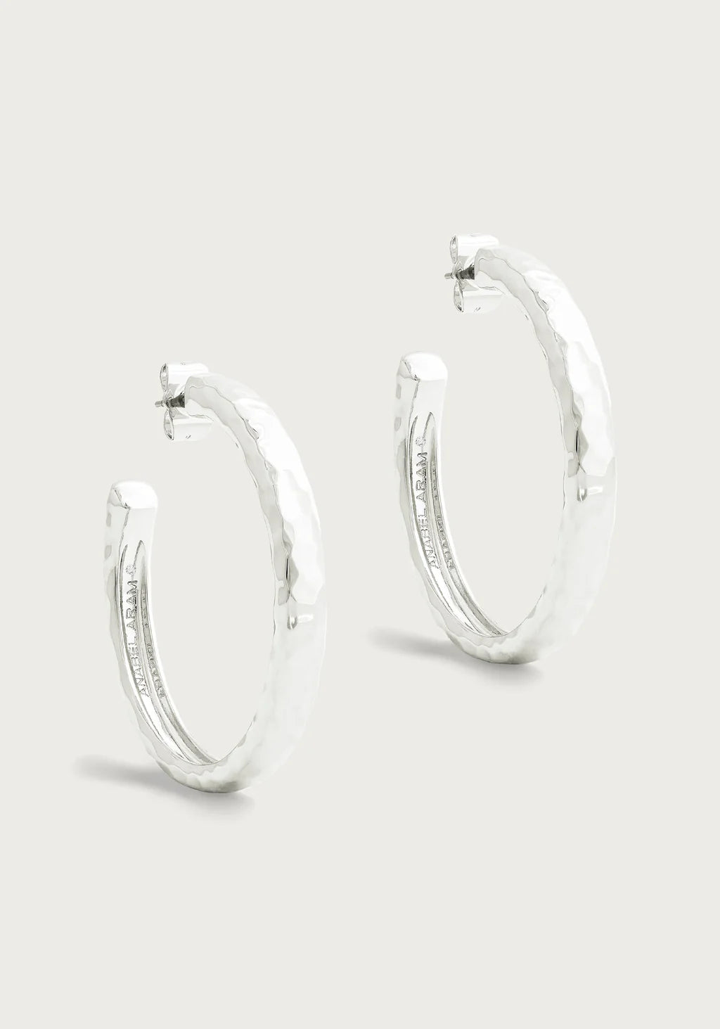 Vintage Inspired Earrings For Retro Lovers-Farrier Medium Hoops, Silver