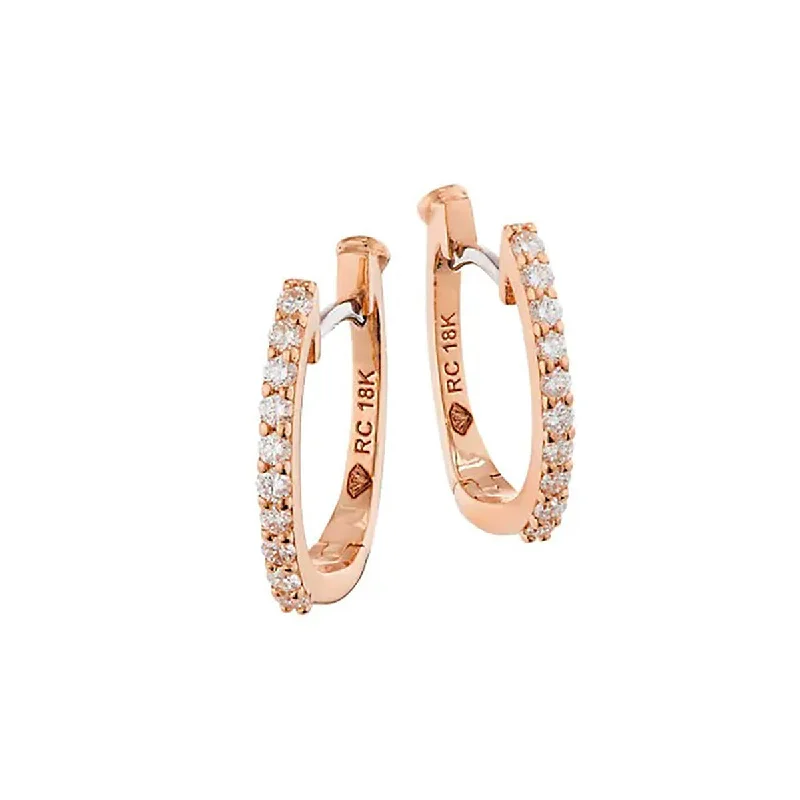 Chunky Hoop Earrings For Everyday Wear-Huggy Earrings with Micropave Diamonds