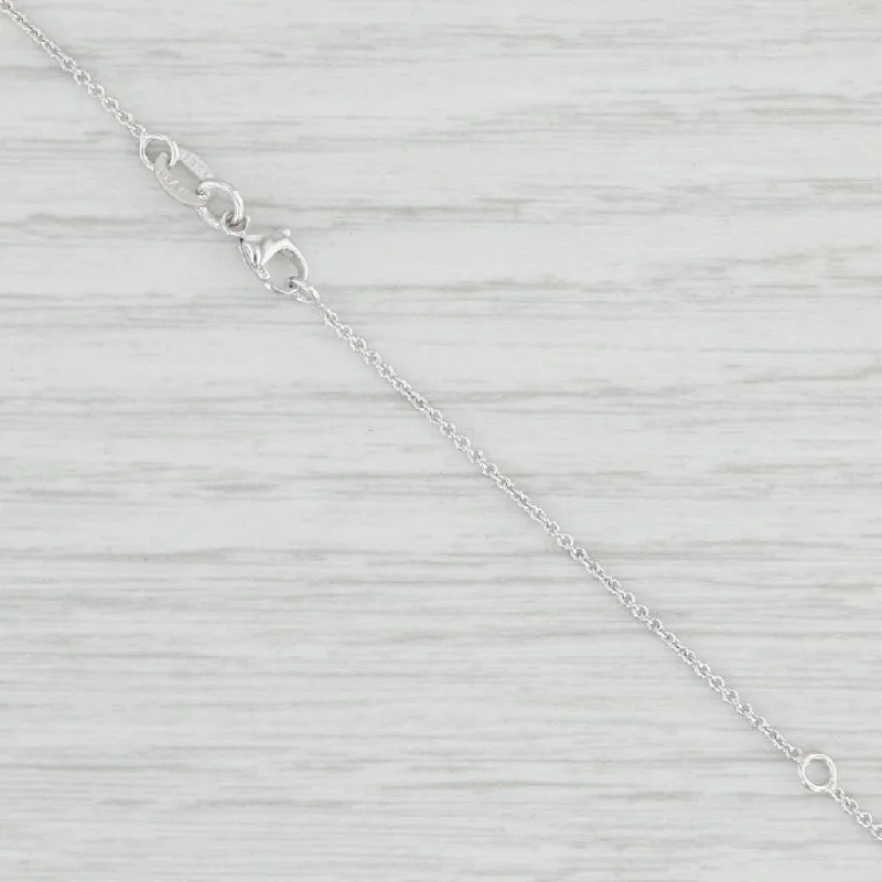 Modern Long Necklaces For Casual Style-New Round Cable Chain Necklace 14k White Gold 18-20" 1mm Adjustable