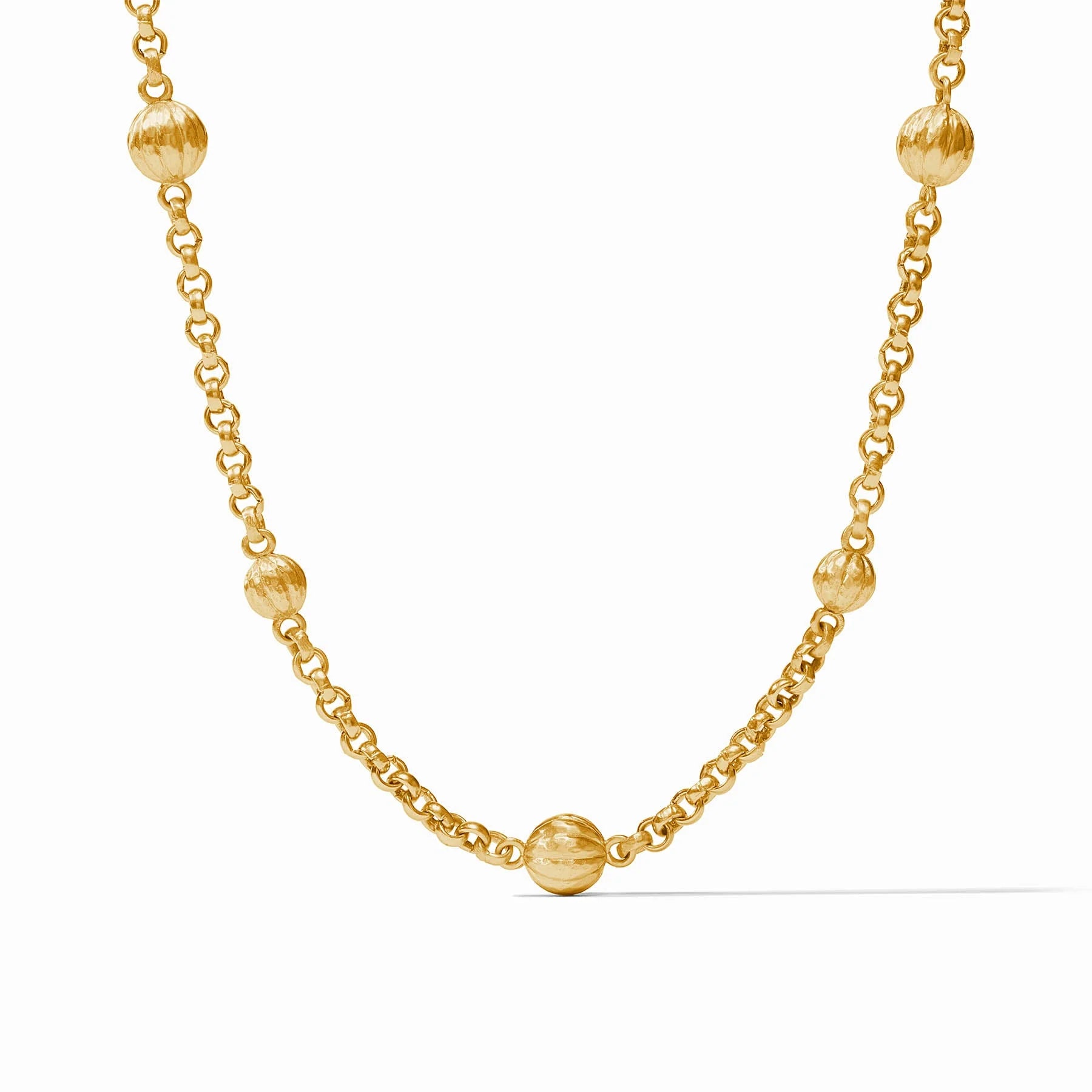 Beautiful Long Pendant Necklaces For Elegant Wear-Julie Vos 24K Gold Plated Cirque Station 38" Necklace