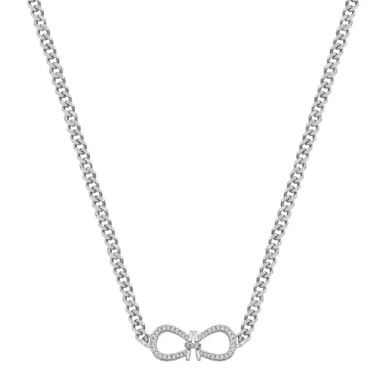 Modern Chain Necklaces For Trendy Style-Women Solitaire Crystal White Necklace