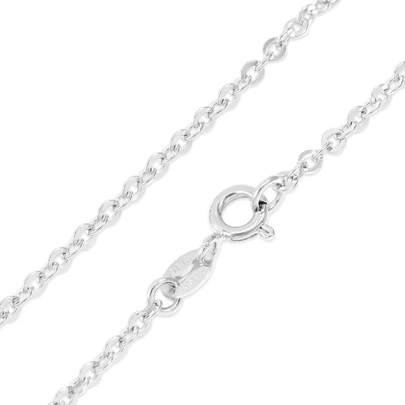 Custom Birthstone Chain Necklaces For Personalized Jewelry-Sterling Silver Platinum Plated Loop Chain / SSC0004