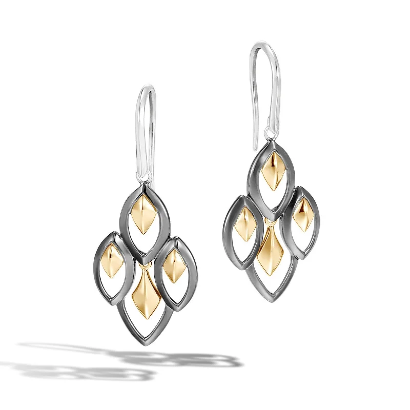 Statement Earrings For Special Events-Legends Naga 18K Gold and Silver Earrings on French Wire