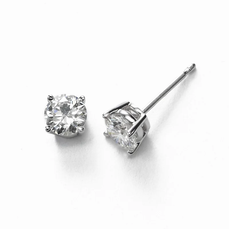 Stunning Gemstone Earrings For Special Days-Diamond Stud Earrings, .77 Carat total, G/H/I-SI1/SI2, 14K White Gold