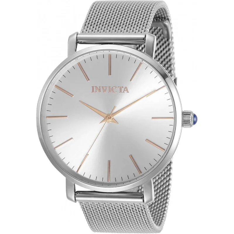 Watches For Evening Parties-Invicta Women's Quartz Watch - Angel Silver Tone Dial Mesh Bracelet | 31068