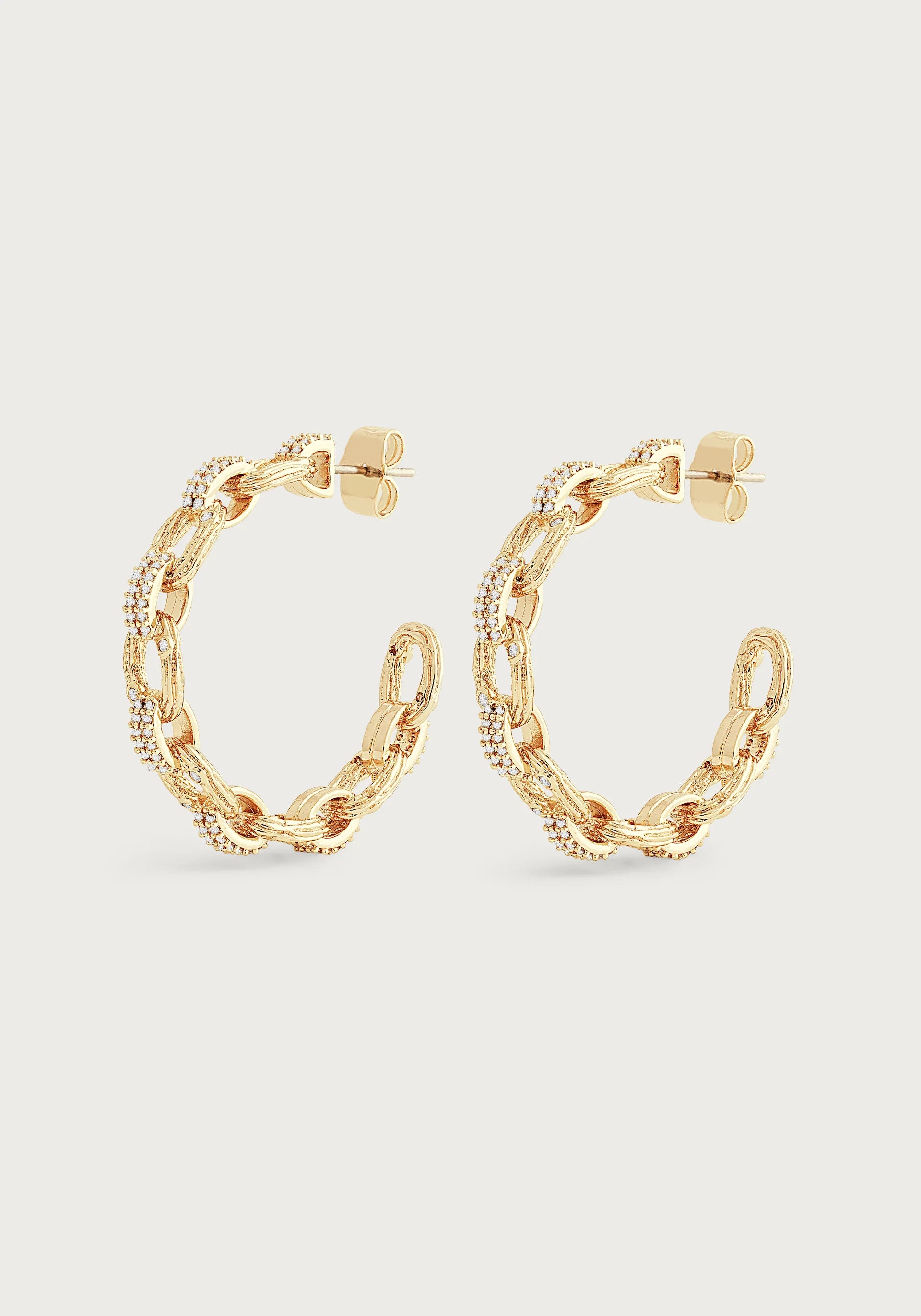 Chic Gold Earrings For Classy Looks-Enchanted Forest Chain Hoop Earrings