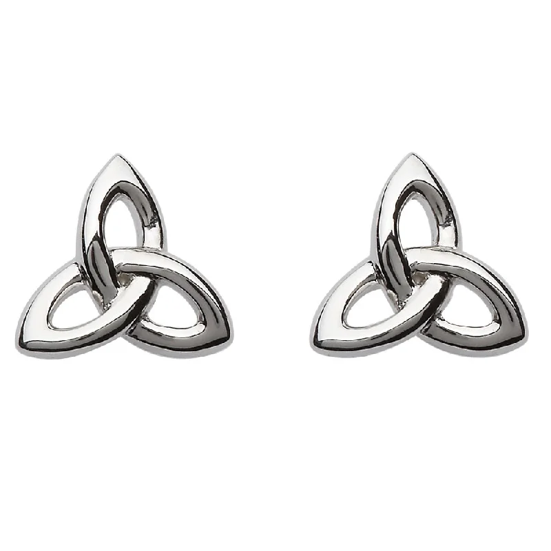 Silver Earrings For Casual Looks-Sterling Silver Celtic Trinity Knot Stud Earrings SE2201