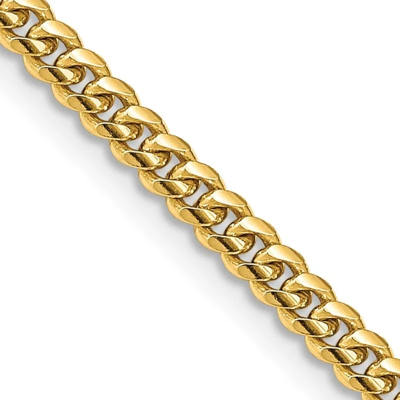 Trendy Bar Necklaces For Bold Fashion Statements-14K 3.5mm Solid Miami Cuban Link with Lobster Clasp Chain Necklace