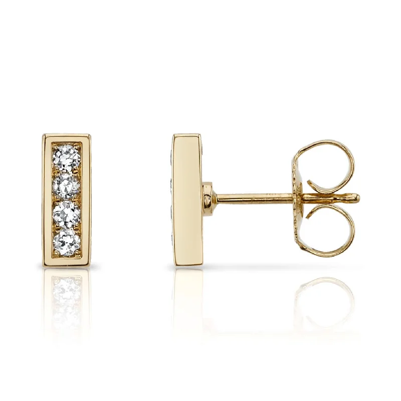 Crystal Earrings For Elegant Style-PAVÉ MONET STUDS