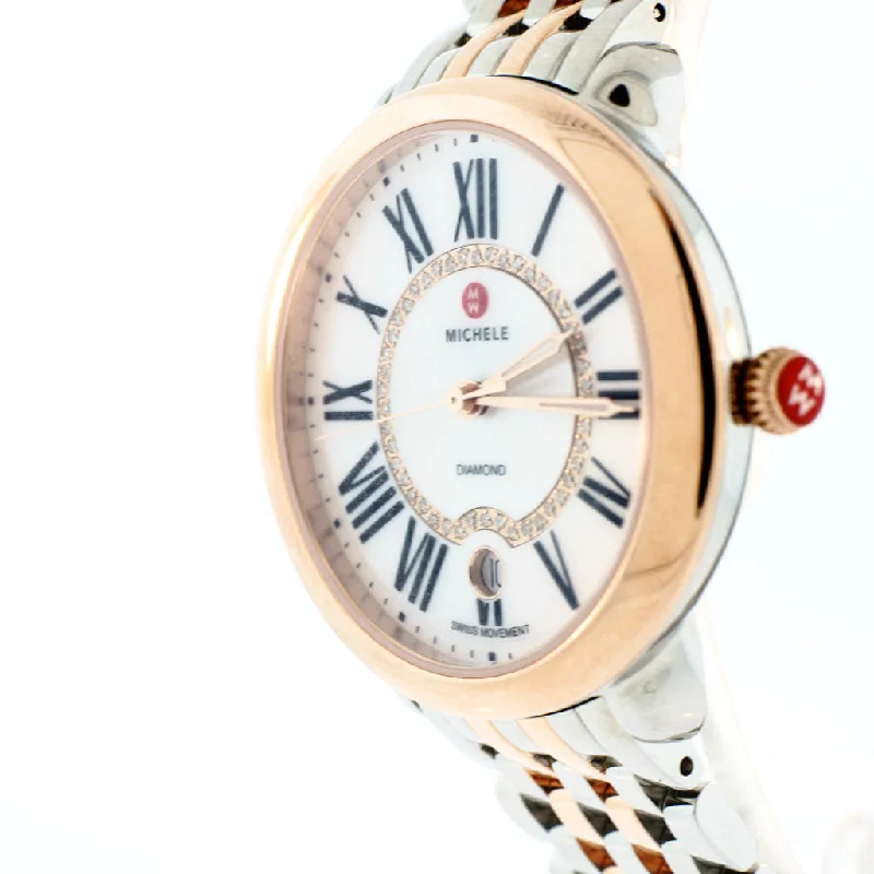 Watches For Family Gatherings-Serein 16 Two-Tone Rose Gold, Diamond Dial Watch