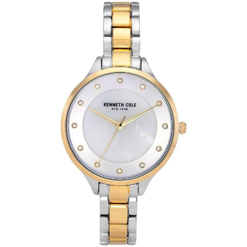 Watches For Sports Activities-Kenneth Cole Women's Crystal Watch - Classic Quartz Two Tone Bracelet | KC50940004