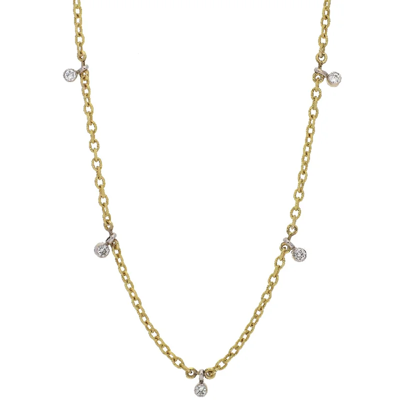 Fashionable Rope Necklaces For Casual Look-18K Yellow Gold Diamond "By The Yard" Necklace