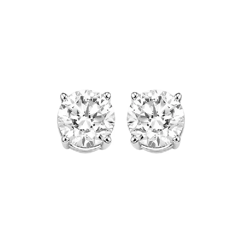 Trendy Hoop Earrings For Fashion Forward-14k White Gold 1.00ctw Round Diamond Stud Earrings