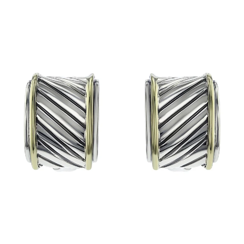 Opal Earrings For Mystical Looks-David Yurman Cable Classics Cigar Band Earrings