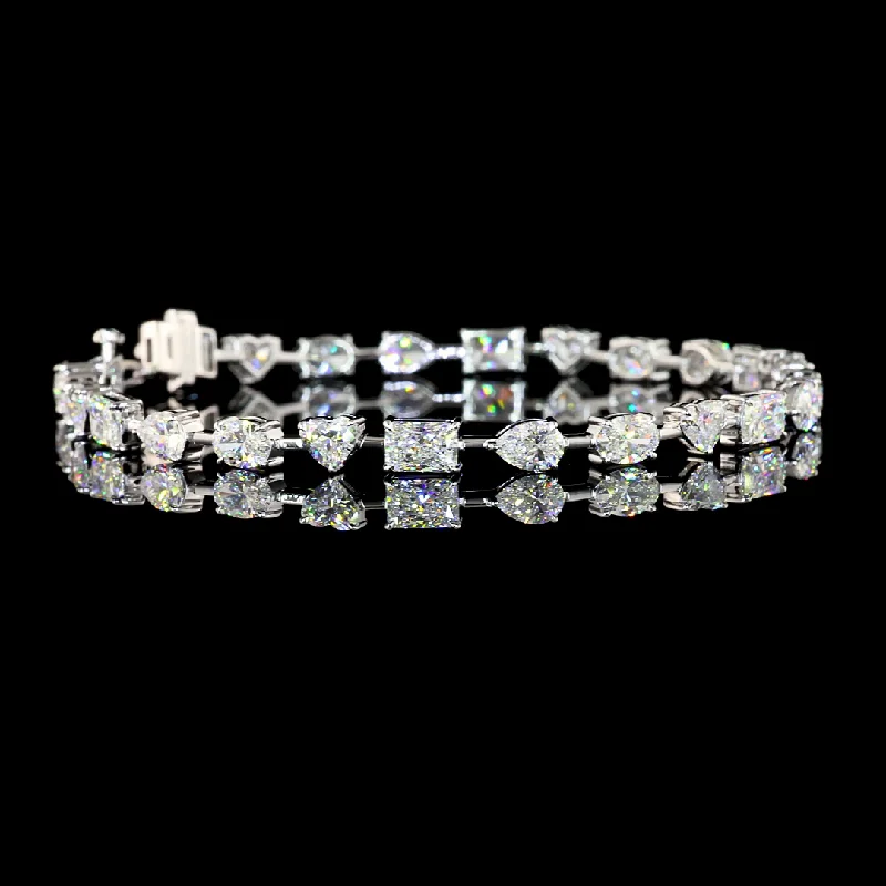 Bracelets With Open Design-14k White Gold Lab Grown Diamond Bracelet BC1541