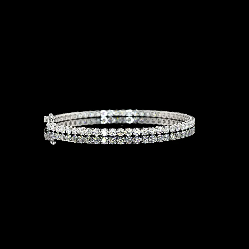 Bracelets For Outdoor Adventures-14K White Gold Lab Grown Round Diamond Tennis Bracelet BC1126