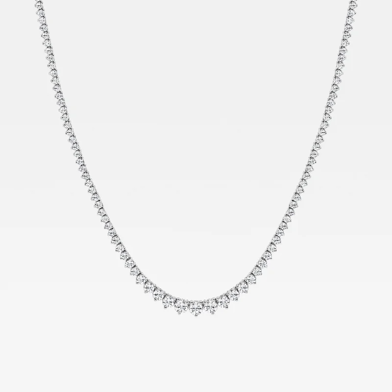 Classic Bead Necklaces For Everyday Fashion-12.00 cttw Rivera Lab Diamond Necklace - Round by Mercury Rings