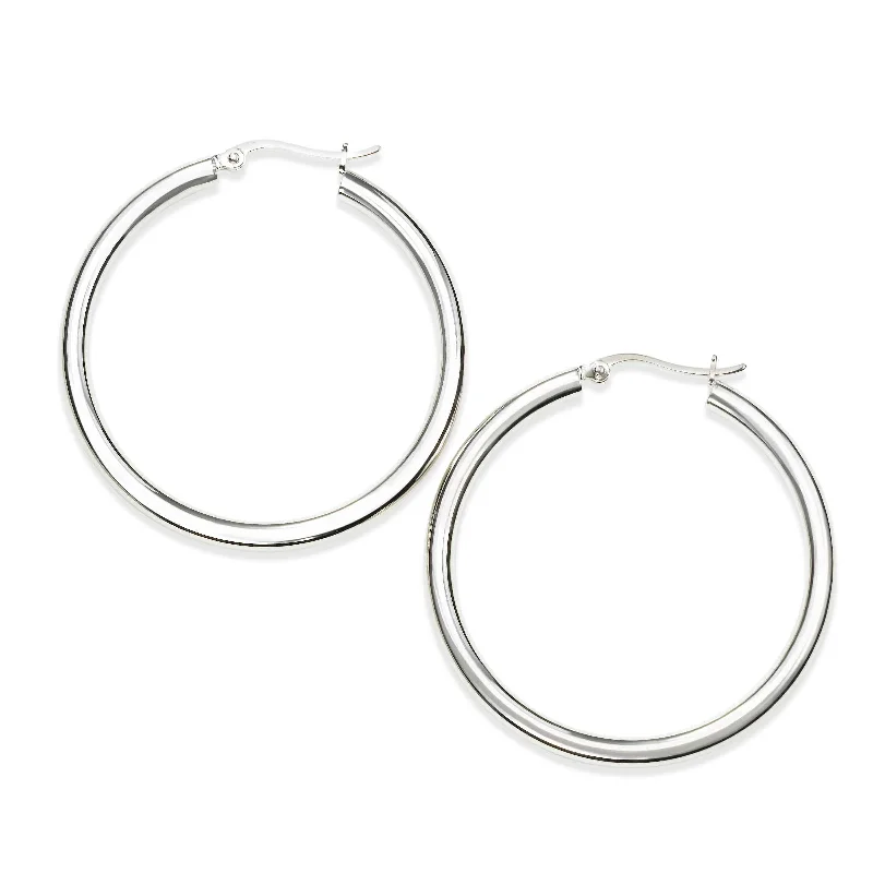 Colorful Earrings For Happy Vibes-Hoop Earrings, 1.75 Inches, Sterling Silver