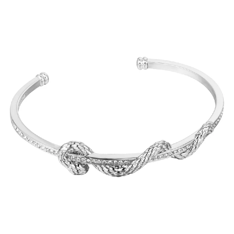 Bangles With Rhinestones-Enchanting Women Silver Bangle