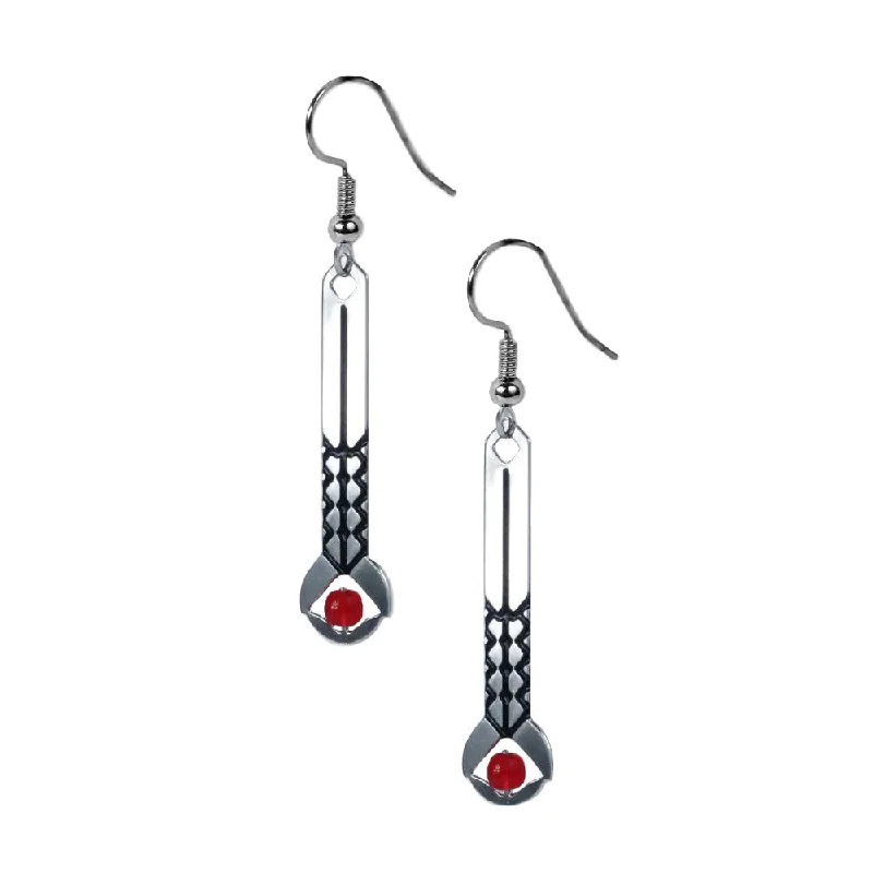 Stunning Crystal Earrings For Formal Events-Frank Lloyd Wright April Showers Earrings- Red Bead