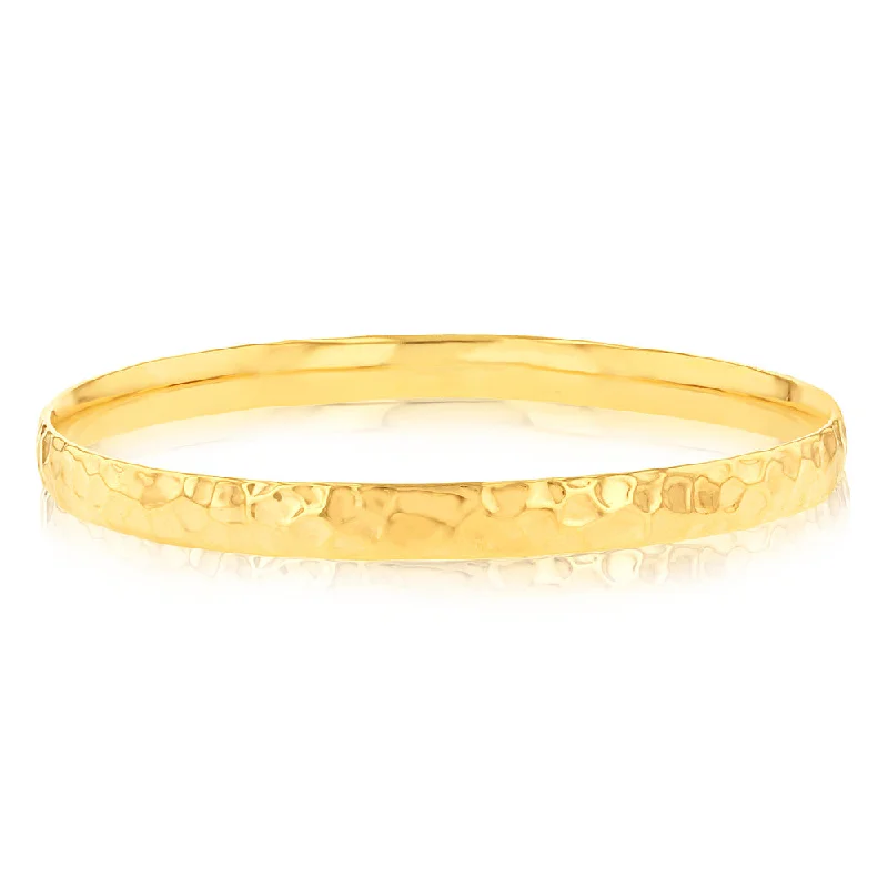 Bangles For Special Anniversaries-9ct Yellow Gold Silverfilled 65mm Bangle