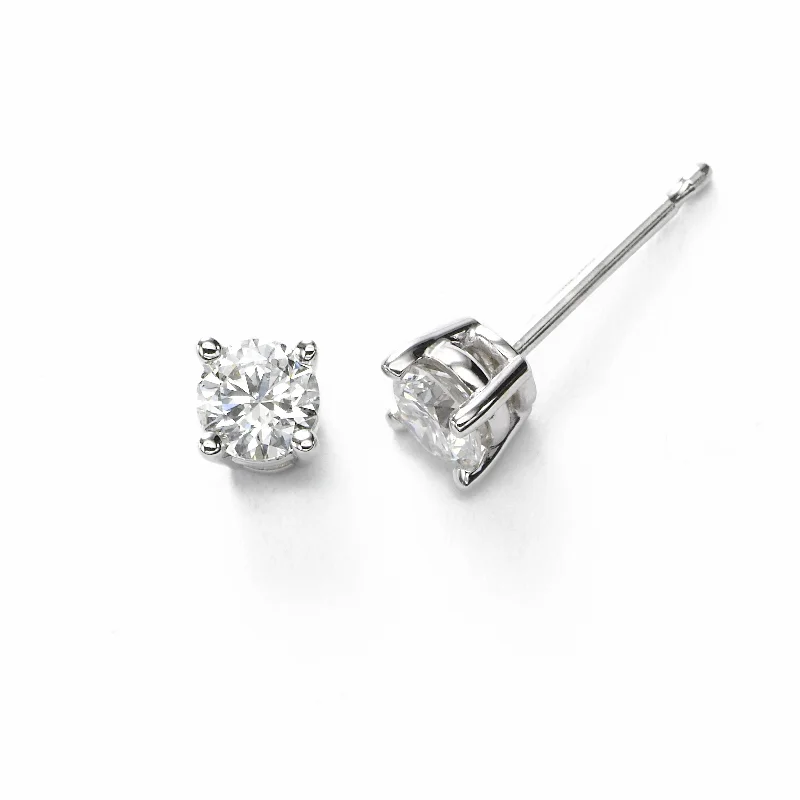 Sparkling Stud Earrings For Formal Events-Diamond Stud Earrings, .50 Carat Total, G/H/I SI1, 14K White Gold